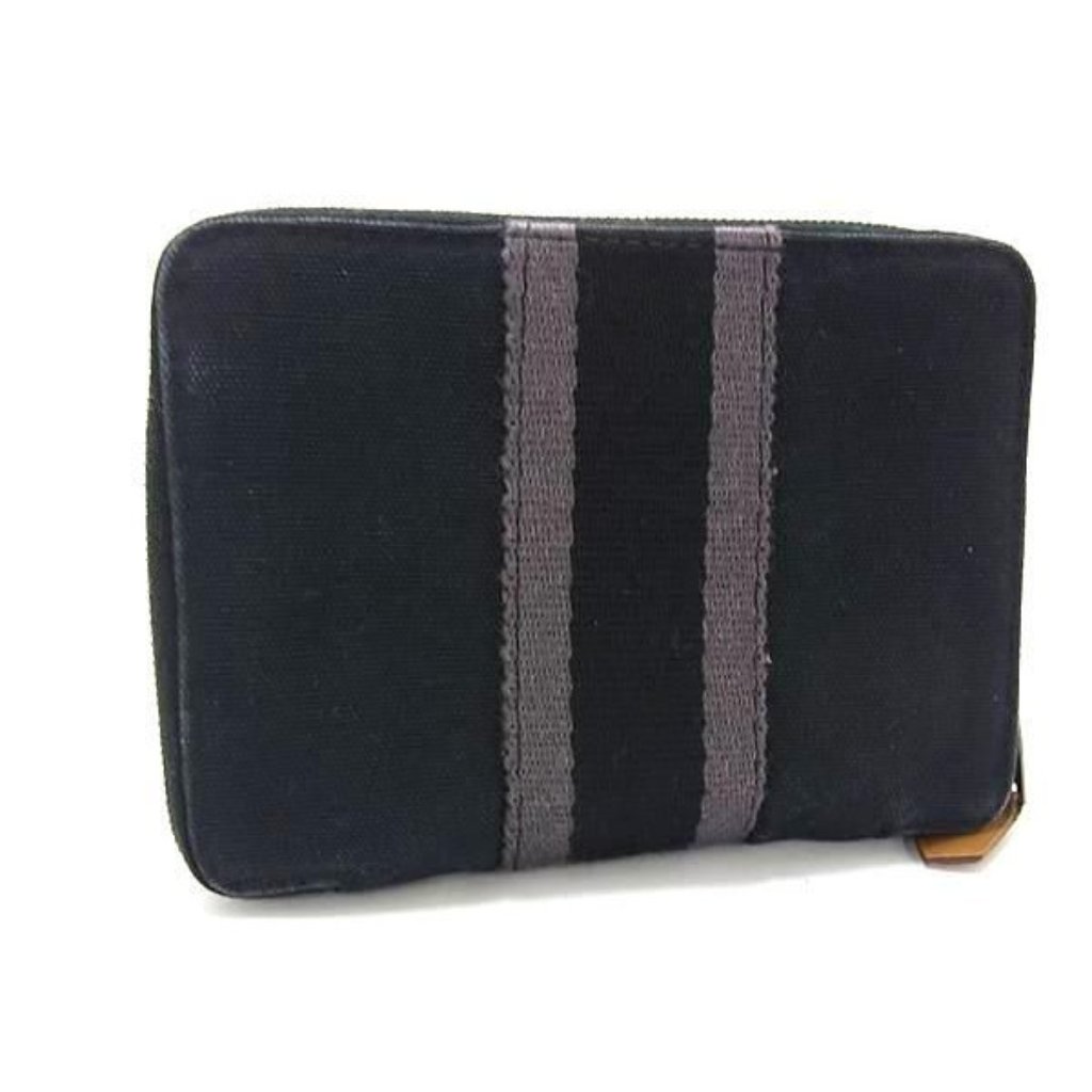 Hermes Wallet Fourre Tout Perth Pm Navy Canvas Bifold Wallet Round